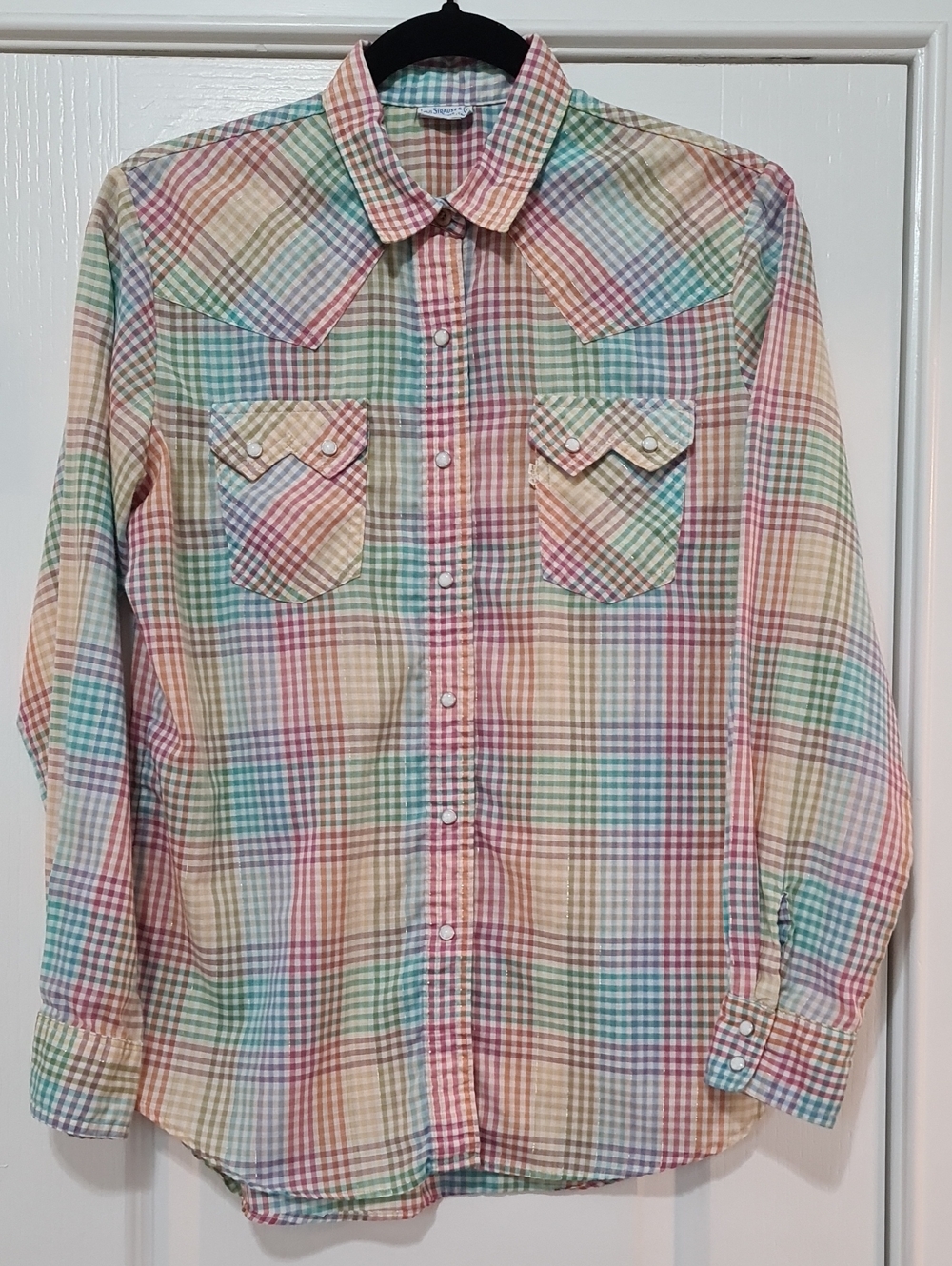 Levis - Vintage Multi-Colored Pastel Plaid Shirt